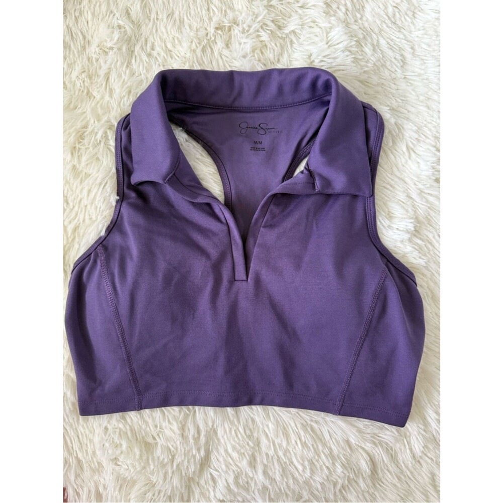 Jessica Simpson Lavender Athletic Crop Tank Top Sleeveless Workout Women’s Med